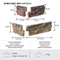 Rohový kámen Roma gray mix bal=0,9mb