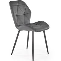 Židle K453 látka velvet/kov popelavě šedá