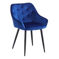 Židle K487 samet/kov tmavě modrá 56x65x81