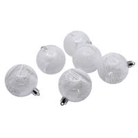 Koule transparentní malované 6ks, 6 cm