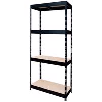 Kovový zásuvný regál černý 180x75x35 cm – 4 police/200 kg