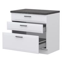 Kuchyňská skříňka Evia r-90-3mbox/4 pearl grey matná