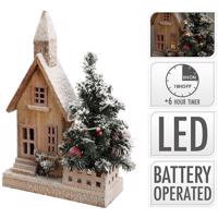 LED dekorace Domeček s vánočním stromečkem 44cm acw006550