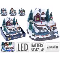 LED vánoční městečko s melodií acj000160