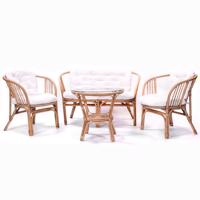 Sada rattan Tropicana 1+2+1 přírodní/béžový