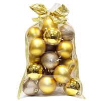 Set 20 koulí s dekorem v sáčku, 6cm, zlaté