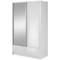 Skříň Aria I 130cm Bílý Lesk/Zrcadlo