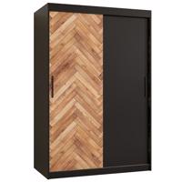 Skříň HERRINGBONE 120 Černá/Černá/Rybí kost