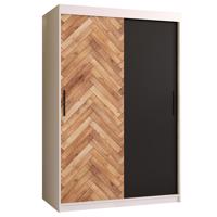 Skříň HERRINGBONE 120 Fehér/Černá/Rybí kost