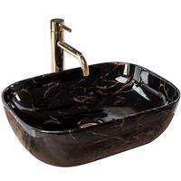 Umyvadlo na desku Belinda Black Marble Shiny