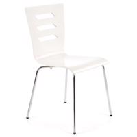 Židle K155 kov/dřevo bílá 46x47x85