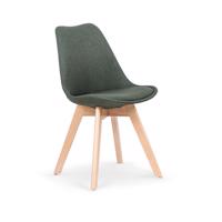 Židle K303 látka/dřevo tmavě zelená 48x54x83