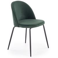 Židle K314 látka velvet/kov tmavě zelená