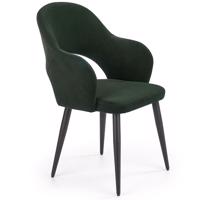 Židle K364 látka velvet/kov tmavě zelená