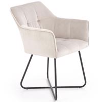 Židle K377 látka velvet/kov světle béžová