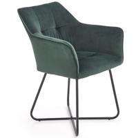 Židle K377 látka velvet/kov tmavě zelená