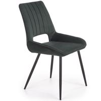 Židle K404 látka velvet/kov tmavě zelená