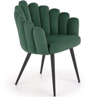 Židle K410 látka velvet/kov tmavě zelená