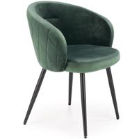 Židle K430 látka velvet/kov tmavě zelená