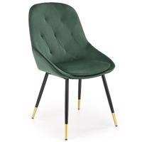 Židle K437 látka velvet/kov tmavě zelená