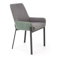 Židle K439 látka/kov tmavě šedá/zelená 55x54x86
