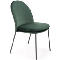 Židle K443 látka velvet/kov tmavě zelená
