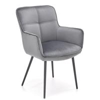 Židle K463 látka velvet/kov popelavě šedá