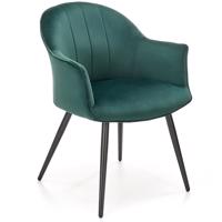 Židle K468 látka velvet/kov tmavě zelená